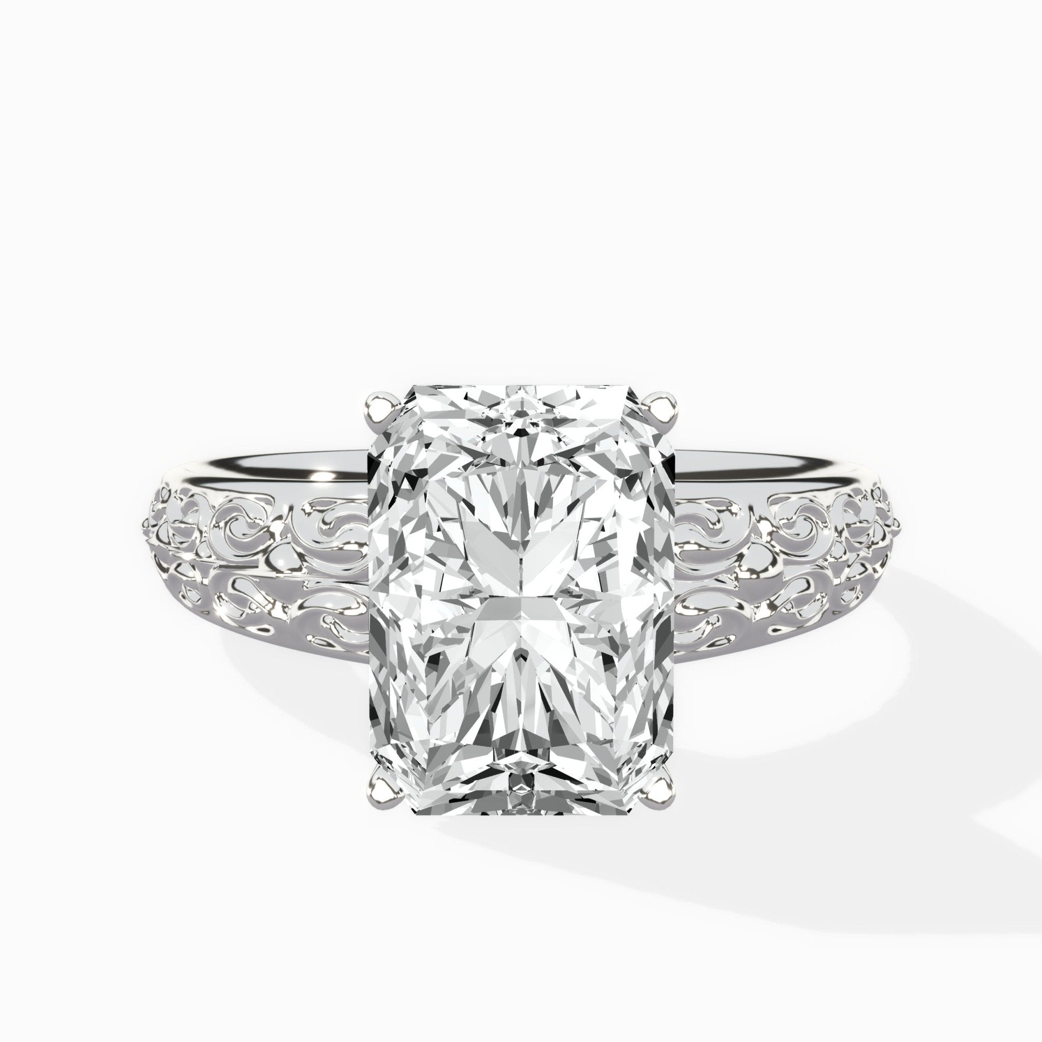 Vintage Scrollwork Solitaire Ring Engagement Ring - The Better Diamonds