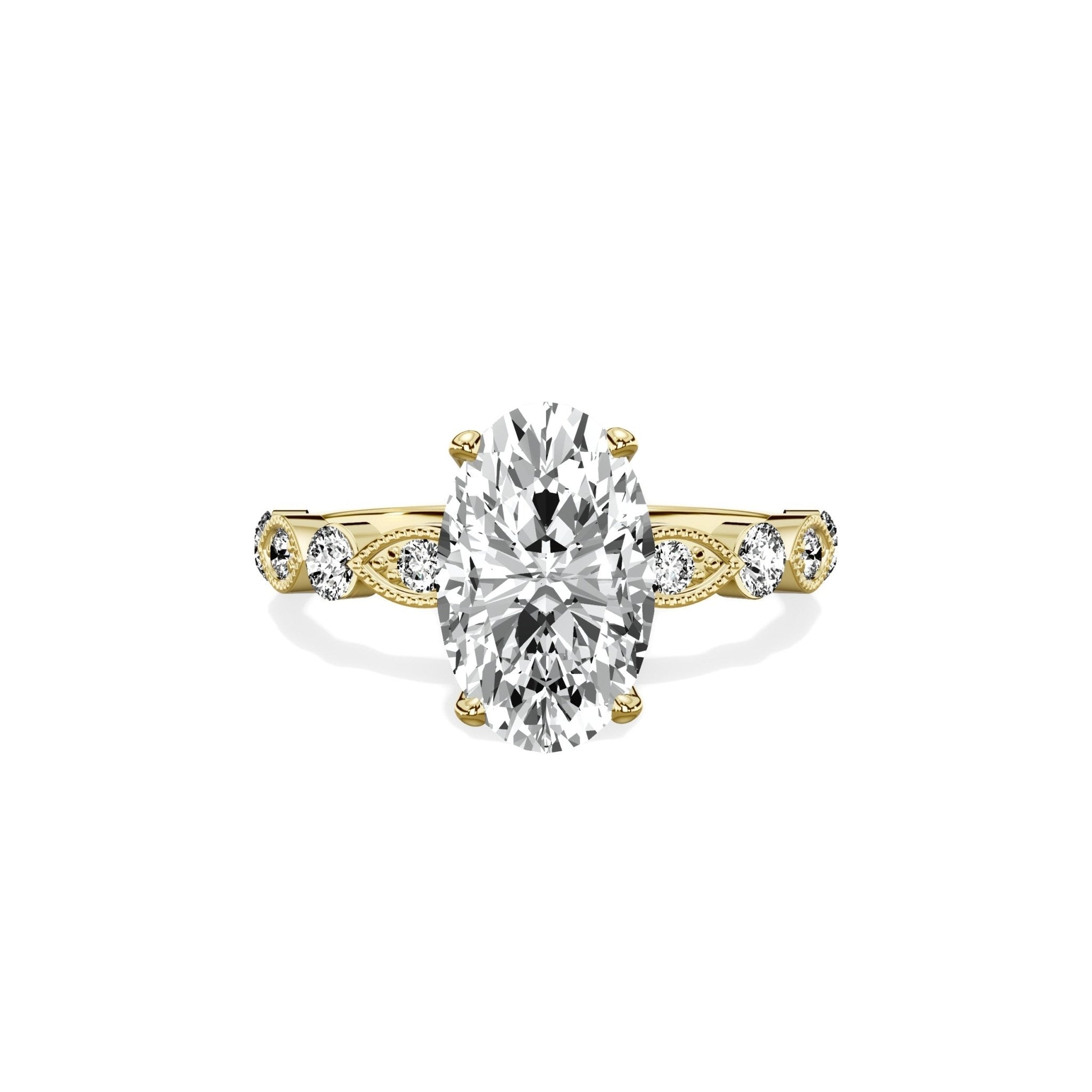 Vintage Solitaire 2.06 ct Oval Engagement Ring in Yellow Gold - The Better Diamonds