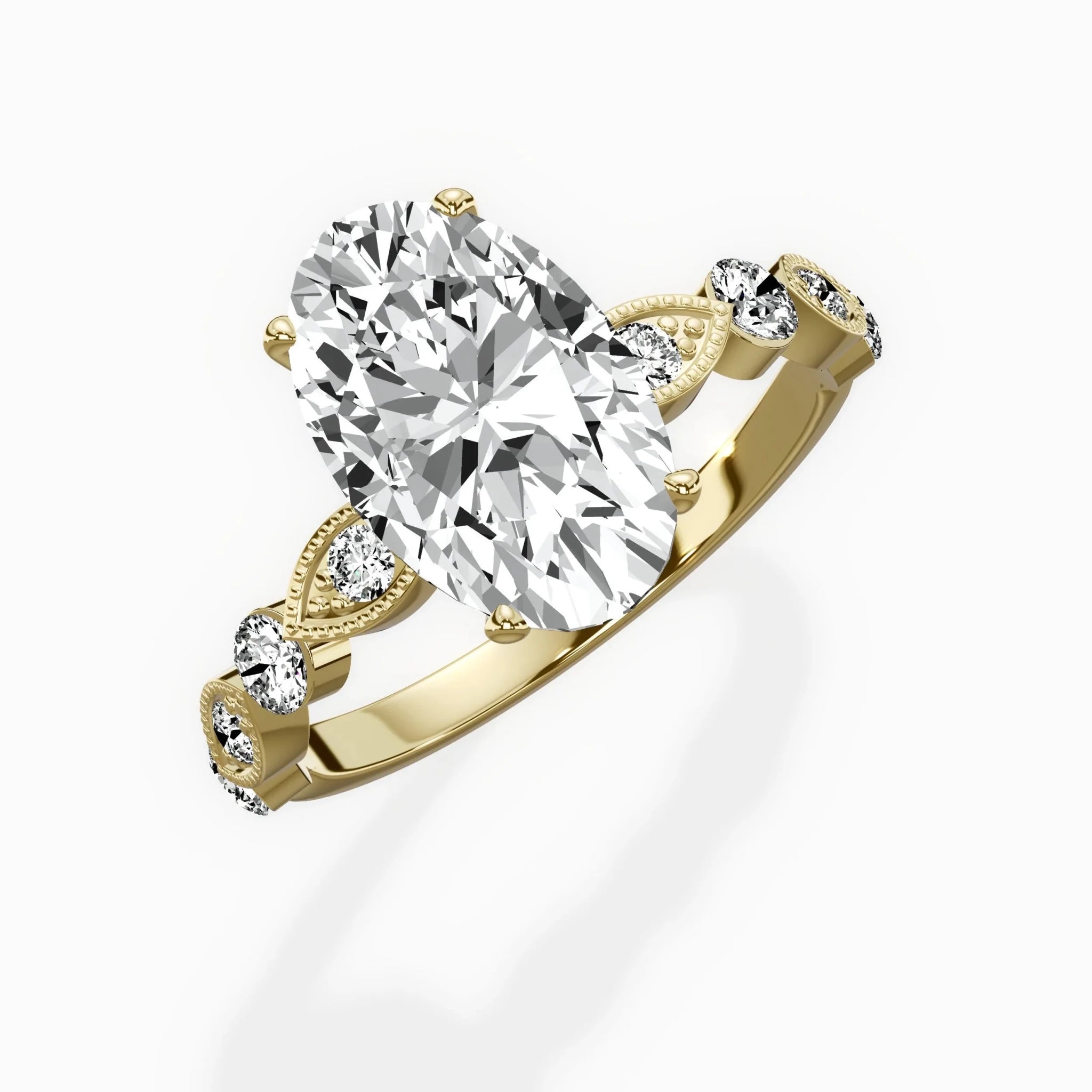 Vintage Solitaire 2.06 ct Oval Engagement Ring in Yellow Gold - The Better Diamonds