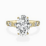 Vintage Solitaire 2.06 ct Oval Lab Grown Diamond Engagement Ring in 14K Yellow Gold - The Better Diamonds