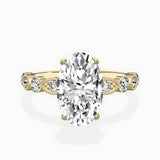 Vintage Solitaire 2.06 ct Oval Lab Grown Diamond Engagement Ring in 14K Yellow Gold - The Better Diamonds