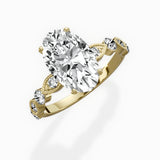 Vintage Solitaire 2.06 ct Oval Lab Grown Diamond Engagement Ring in 14K Yellow Gold - The Better Diamonds
