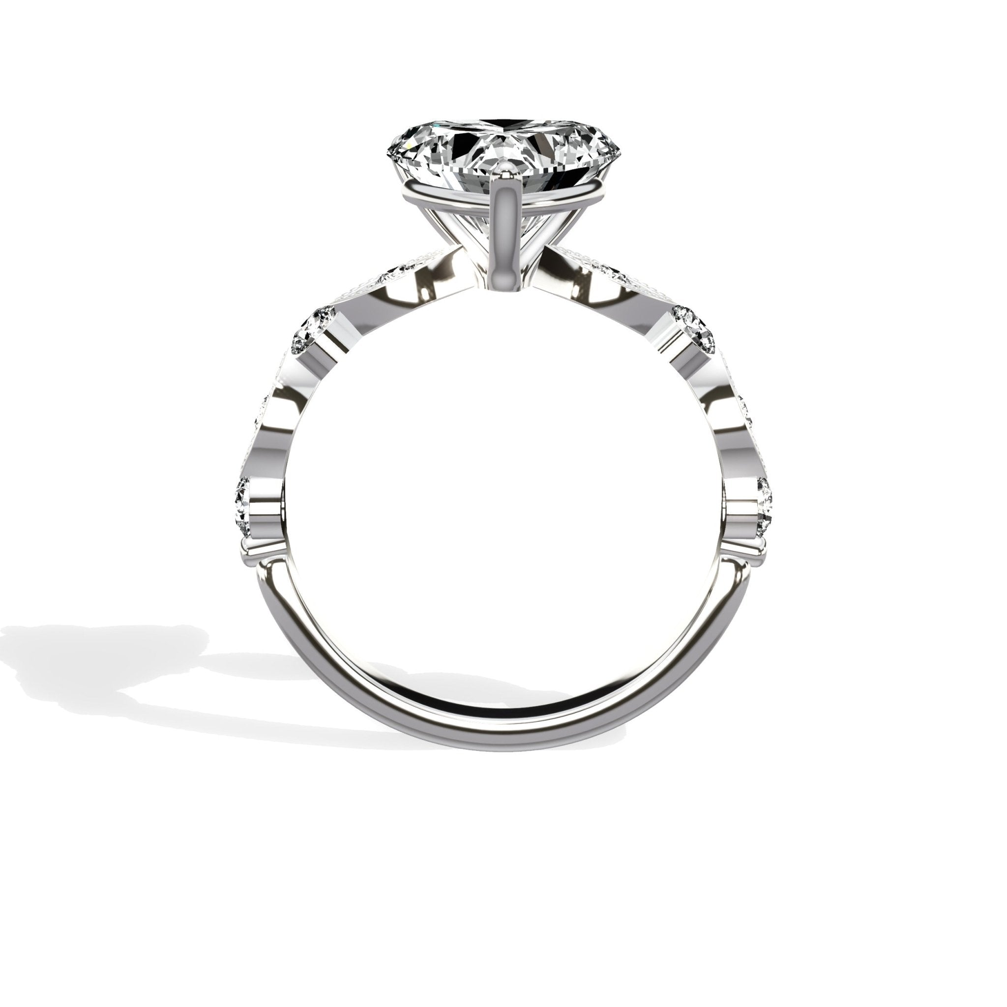 Vintage Solitaire 2.19 ct Heart Engagement Ring in White Gold - The Better Diamonds