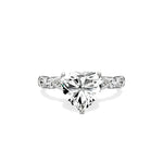 Vintage Solitaire 2.19 ct Heart Engagement Ring in White Gold - The Better Diamonds