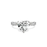 Vintage Solitaire 2.19 ct Heart Engagement Ring in White Gold - The Better Diamonds