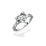 Vintage Solitaire 2.19 ct Heart Engagement Ring in White Gold - The Better Diamonds