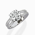 Vintage Split Shank Solitaire Ring Engagement Ring - The Better Diamonds