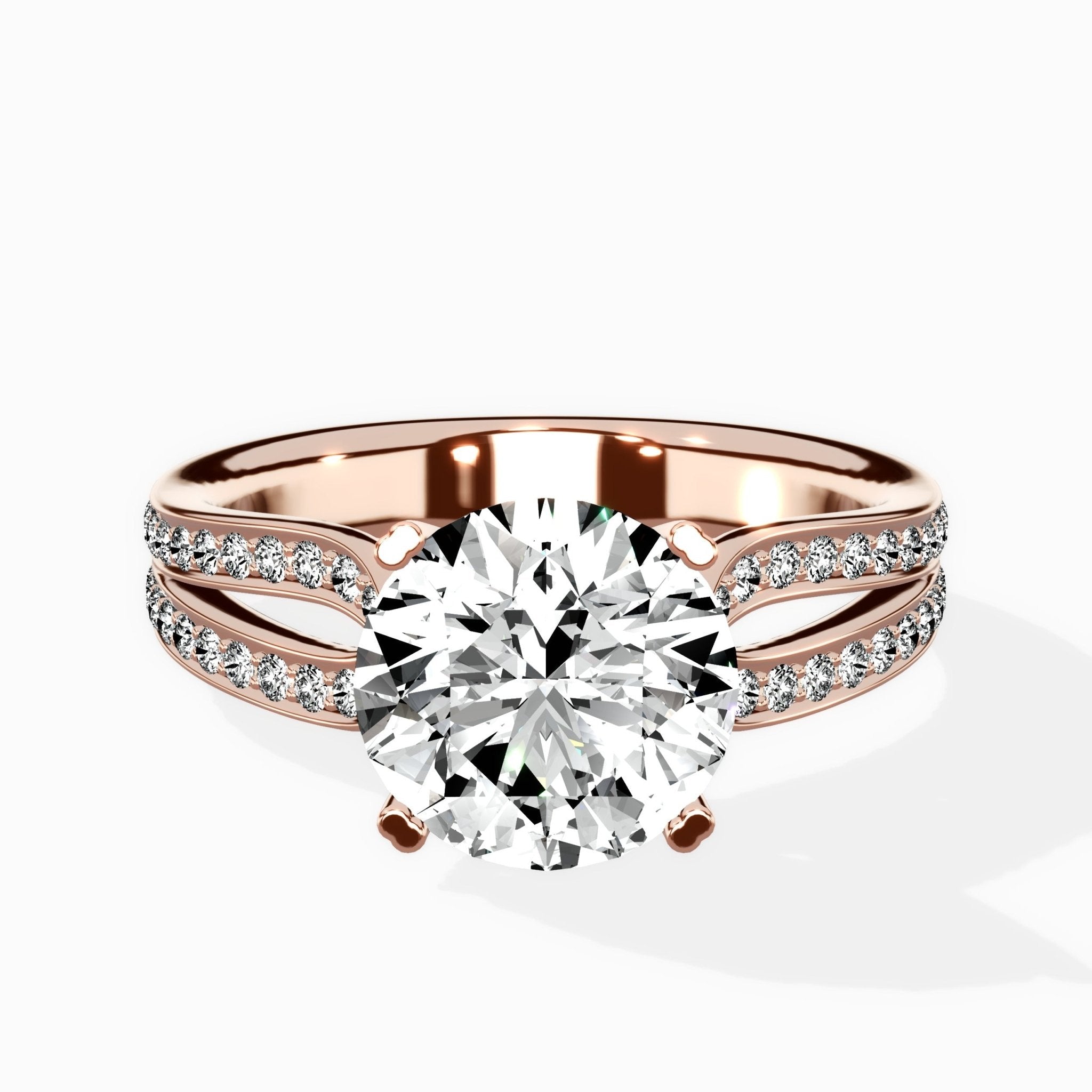 Vintage Split Shank Solitaire Ring Engagement Ring - The Better Diamonds