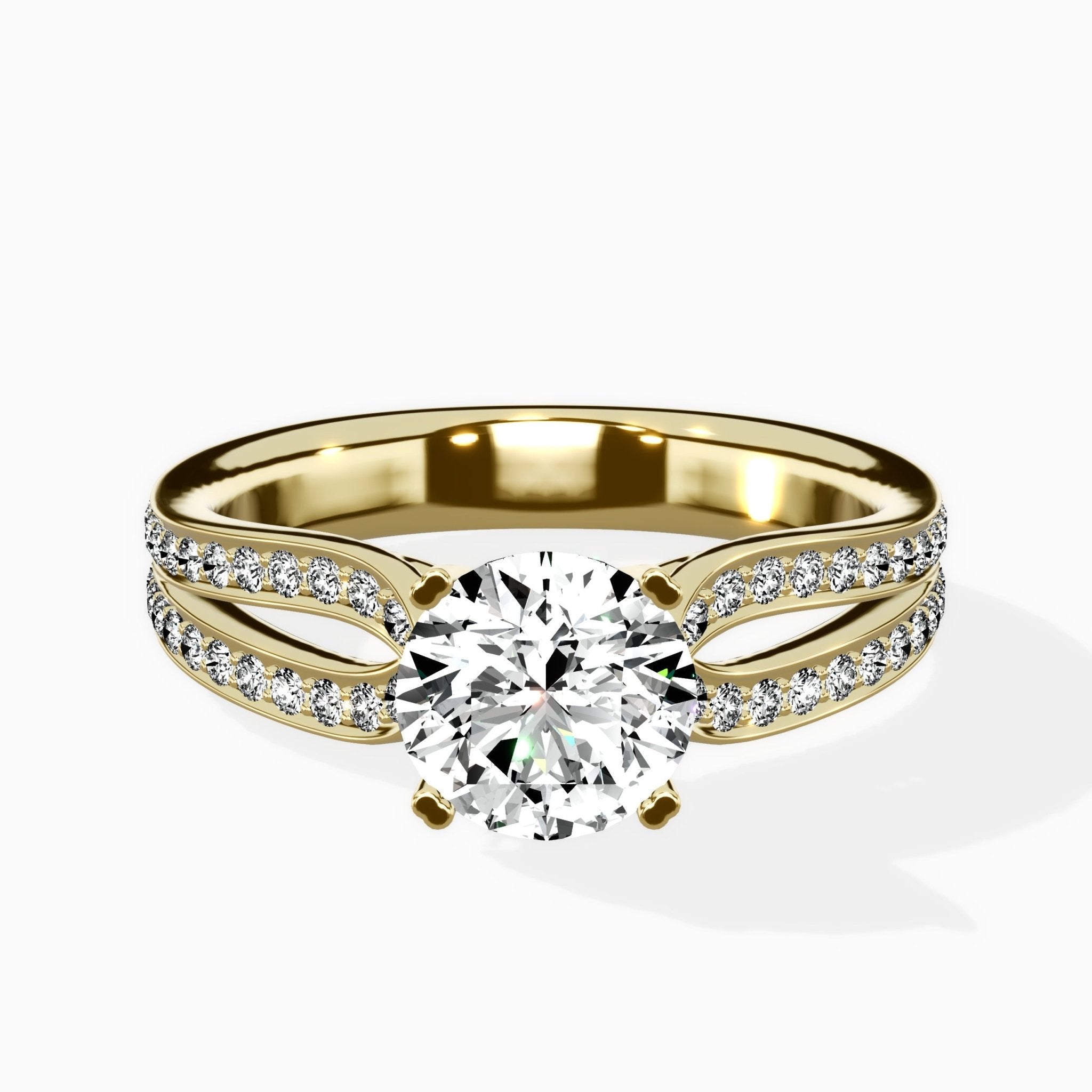 Vintage Split Shank Solitaire Ring Engagement Ring - The Better Diamonds