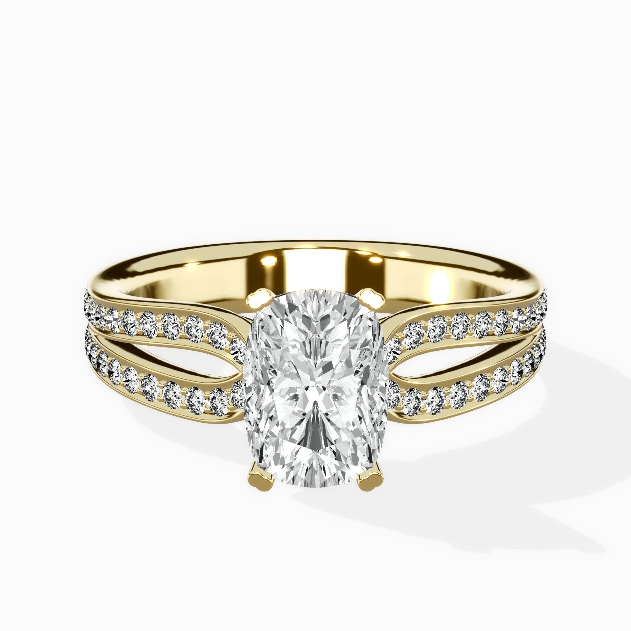 Vintage Split Shank Solitaire Ring Engagement Ring - The Better Diamonds