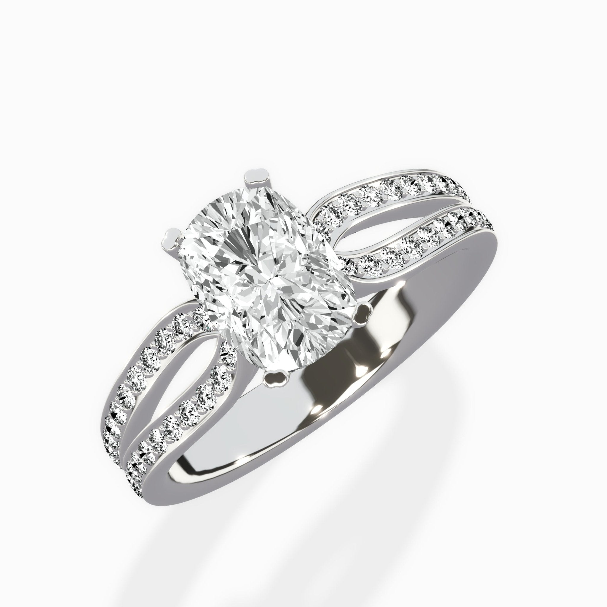 Vintage Split Shank Solitaire Ring Engagement Ring - The Better Diamonds