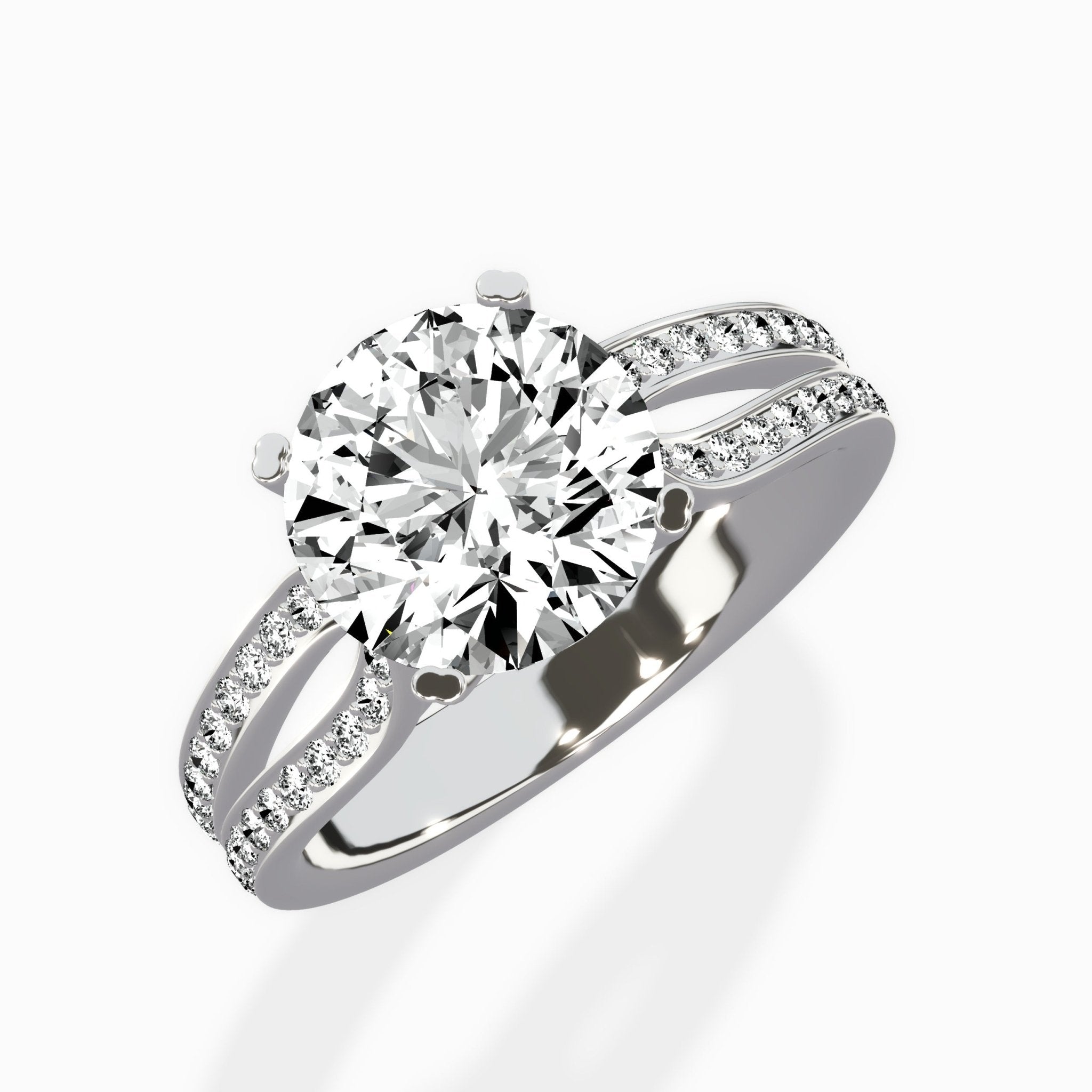 Vintage Split Shank Solitaire Ring Engagement Ring - The Better Diamonds