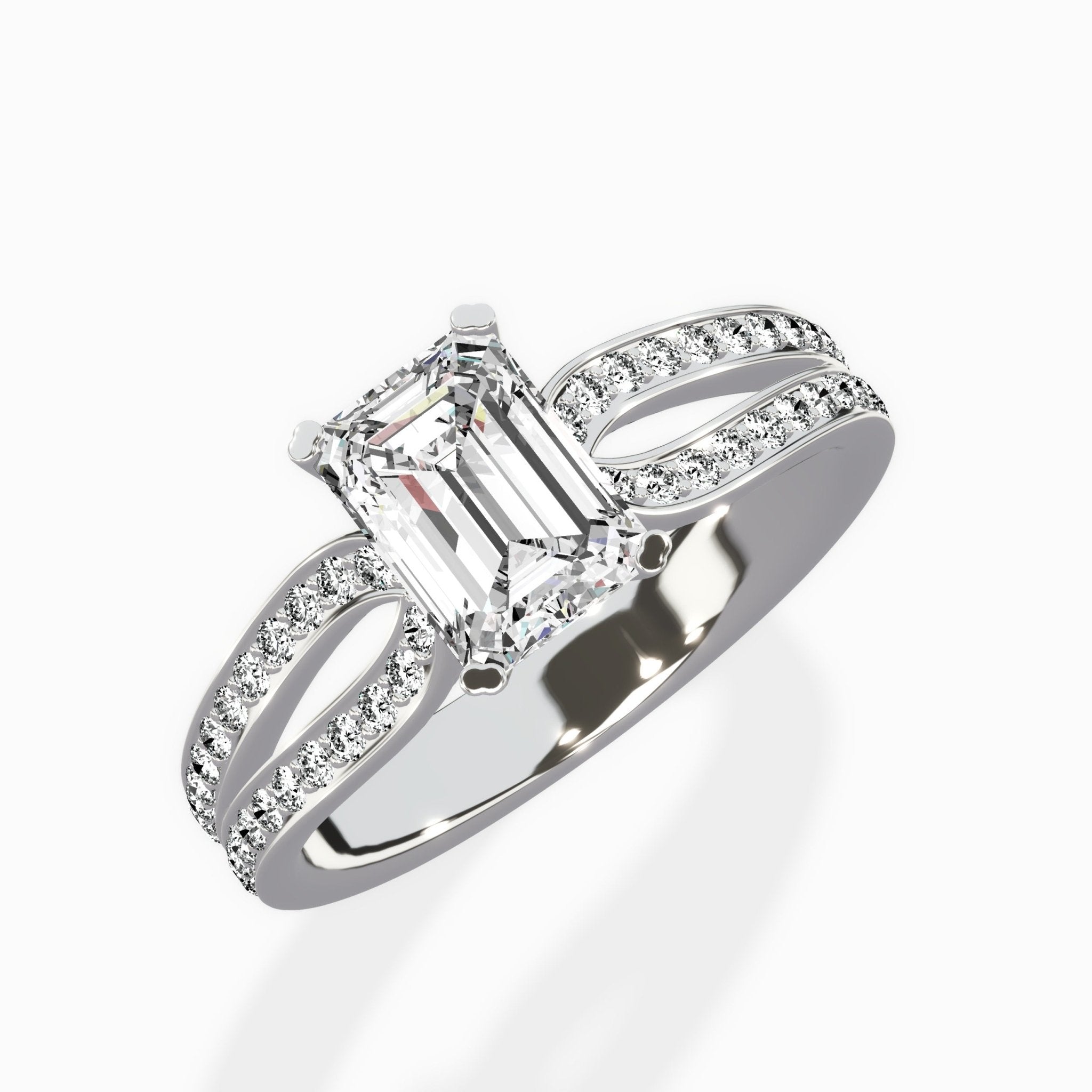 Vintage Split Shank Solitaire Ring Engagement Ring - The Better Diamonds