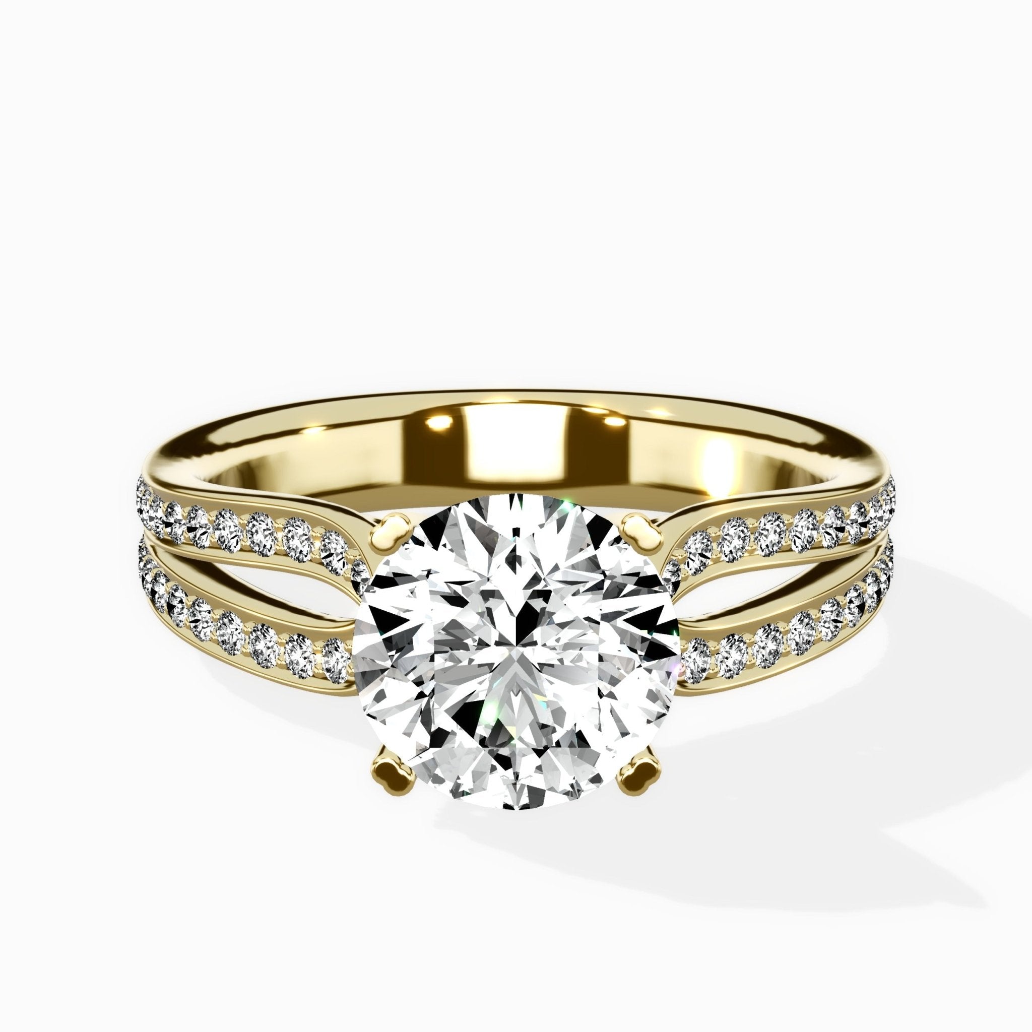 Vintage Split Shank Solitaire Ring Engagement Ring - The Better Diamonds