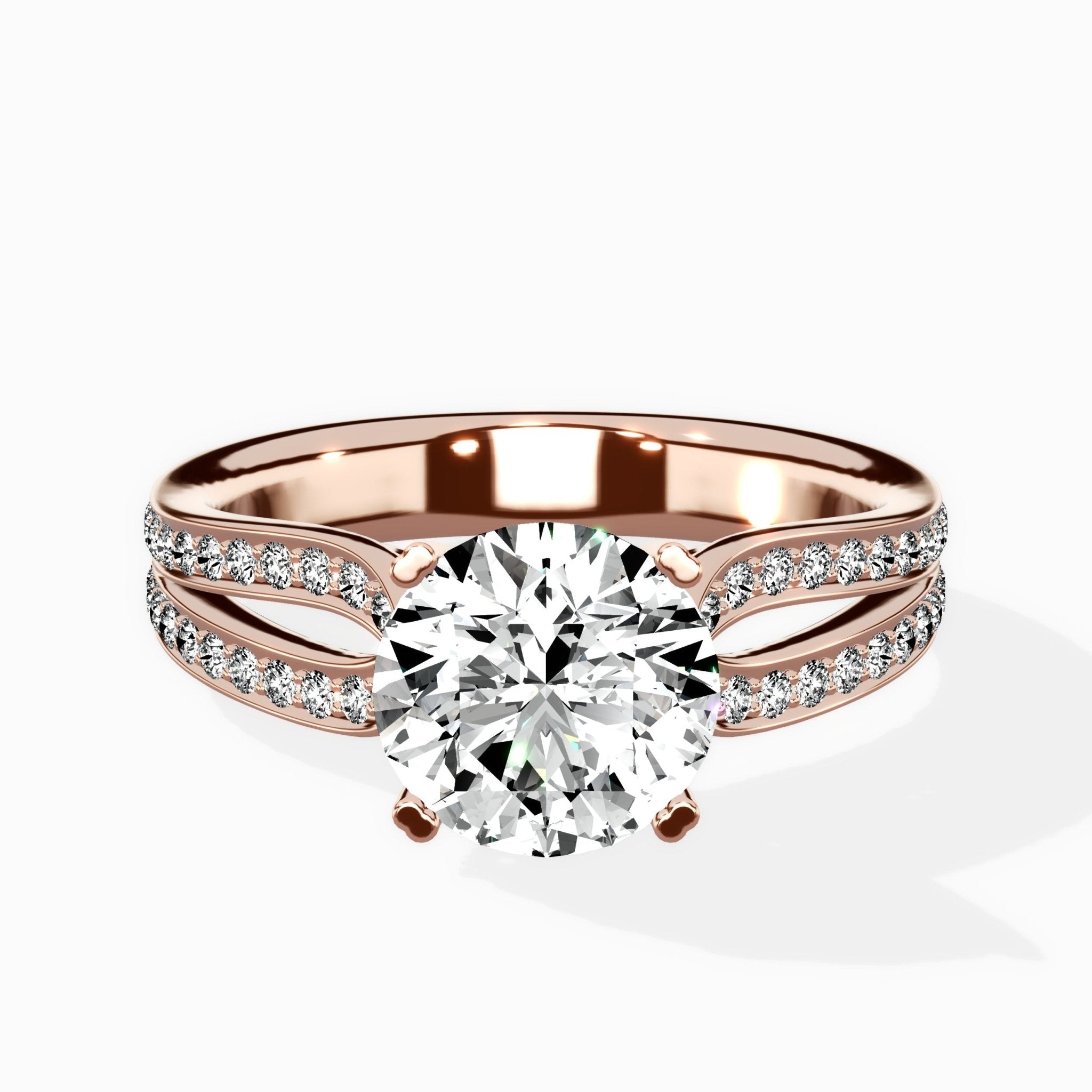 Vintage Split Shank Solitaire Ring Engagement Ring - The Better Diamonds