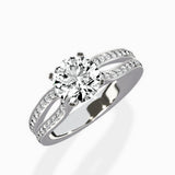 Vintage Split Shank Solitaire Ring Engagement Ring - The Better Diamonds
