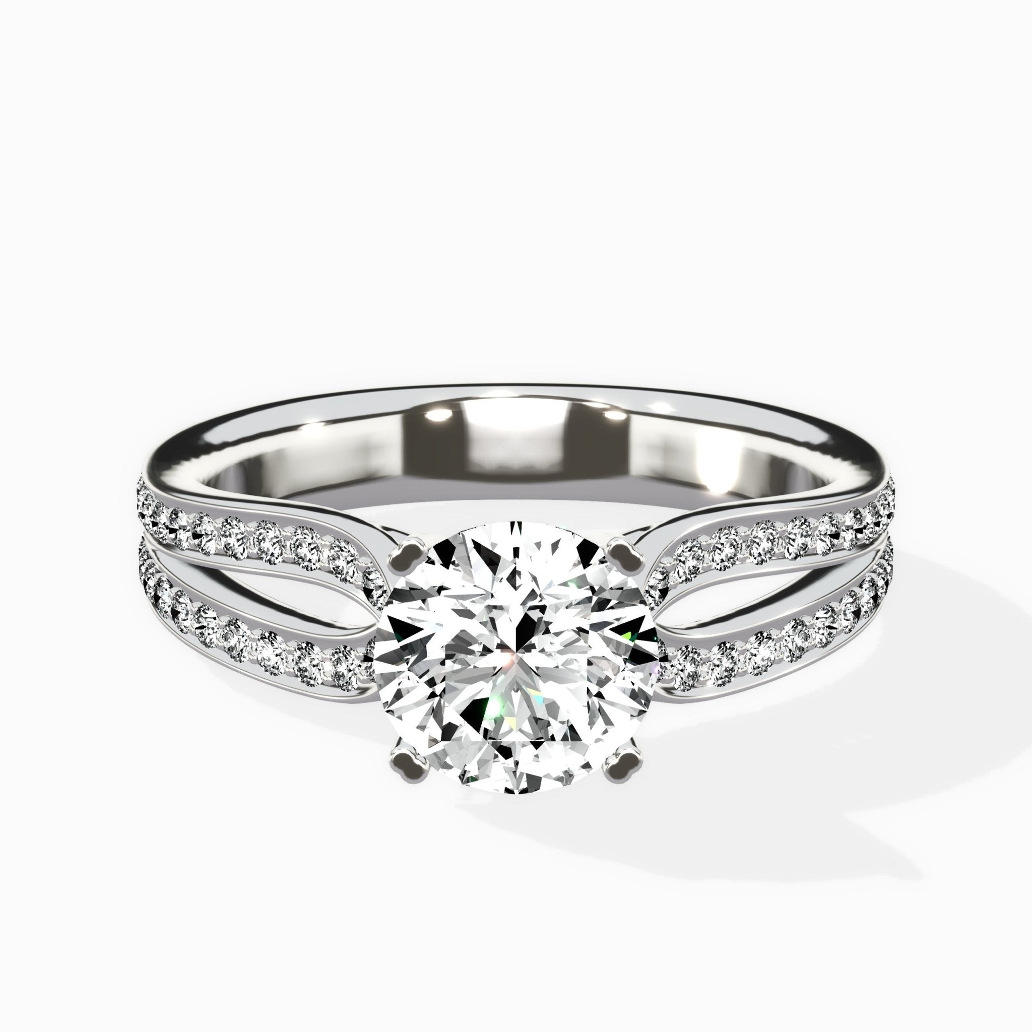 Vintage Split Shank Solitaire Ring Engagement Ring - The Better Diamonds