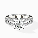 Vintage Split Shank Solitaire Ring Engagement Ring - The Better Diamonds