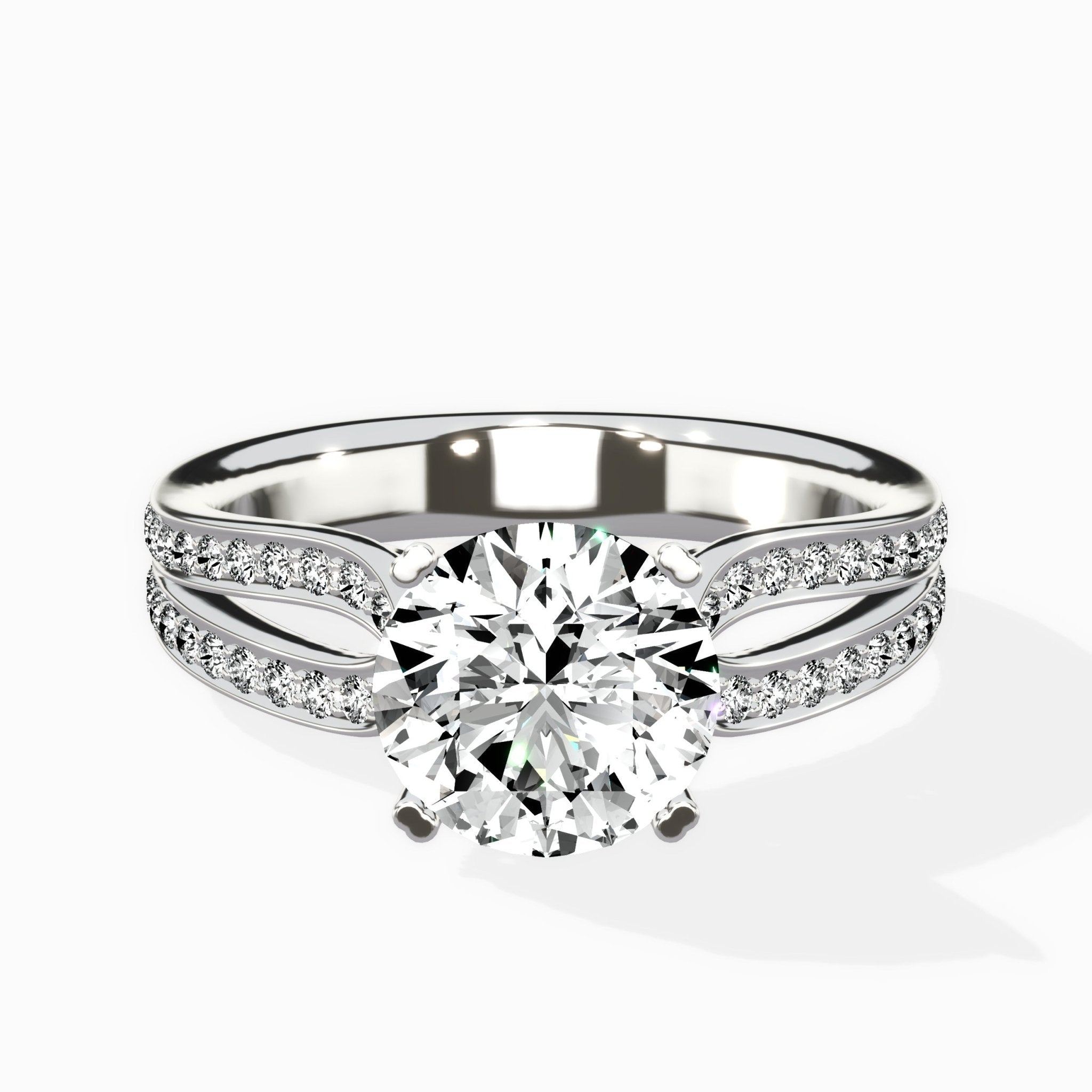 Vintage Split Shank Solitaire Ring Engagement Ring - The Better Diamonds