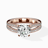 Vintage Split Shank Solitaire Ring Engagement Ring - The Better Diamonds