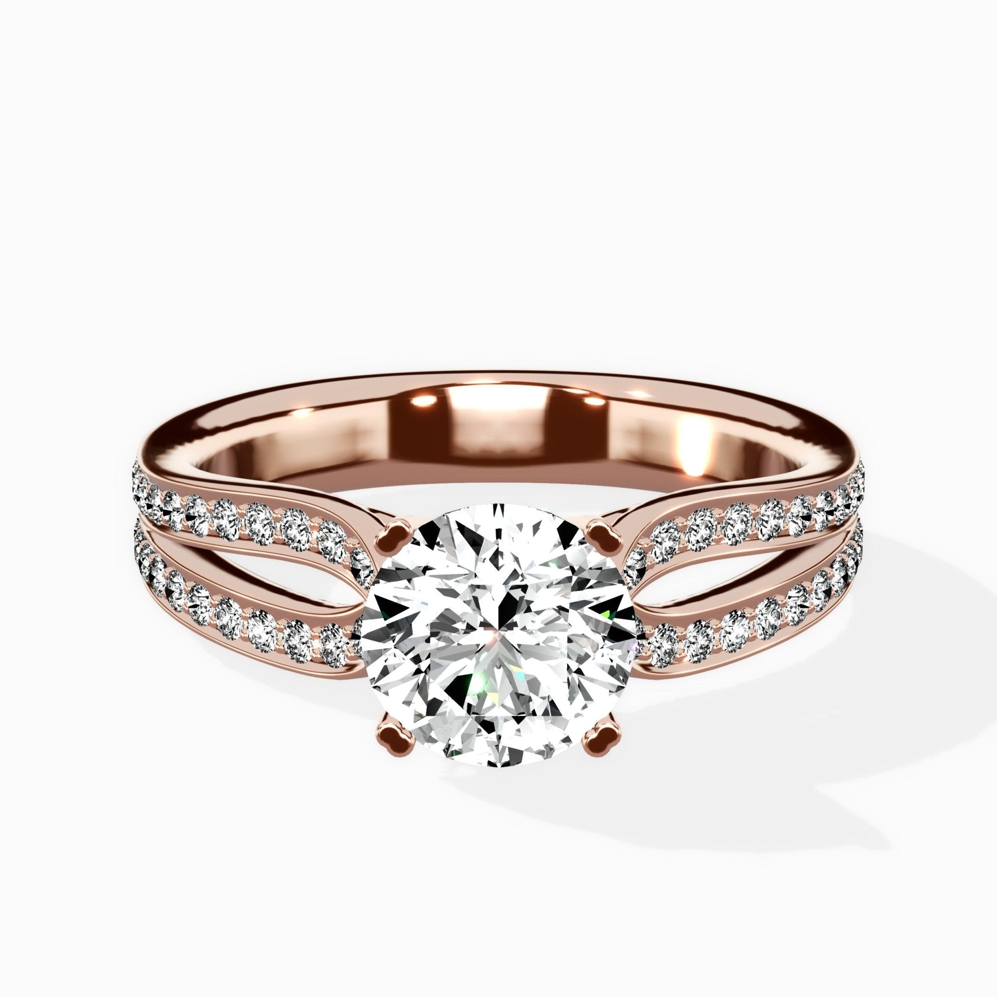 Vintage Split Shank Solitaire Ring Engagement Ring - The Better Diamonds