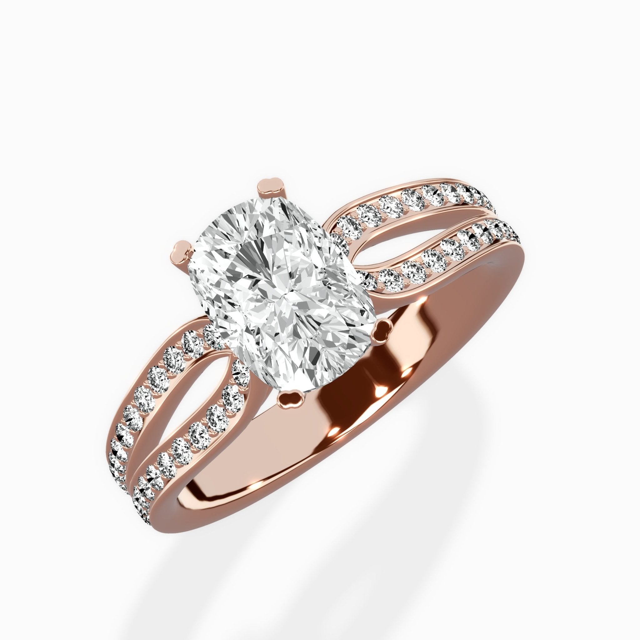 Vintage Split Shank Solitaire Ring Engagement Ring - The Better Diamonds