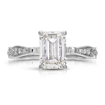 Spain Vintage Style Emerald Engagement Ring in White Gold