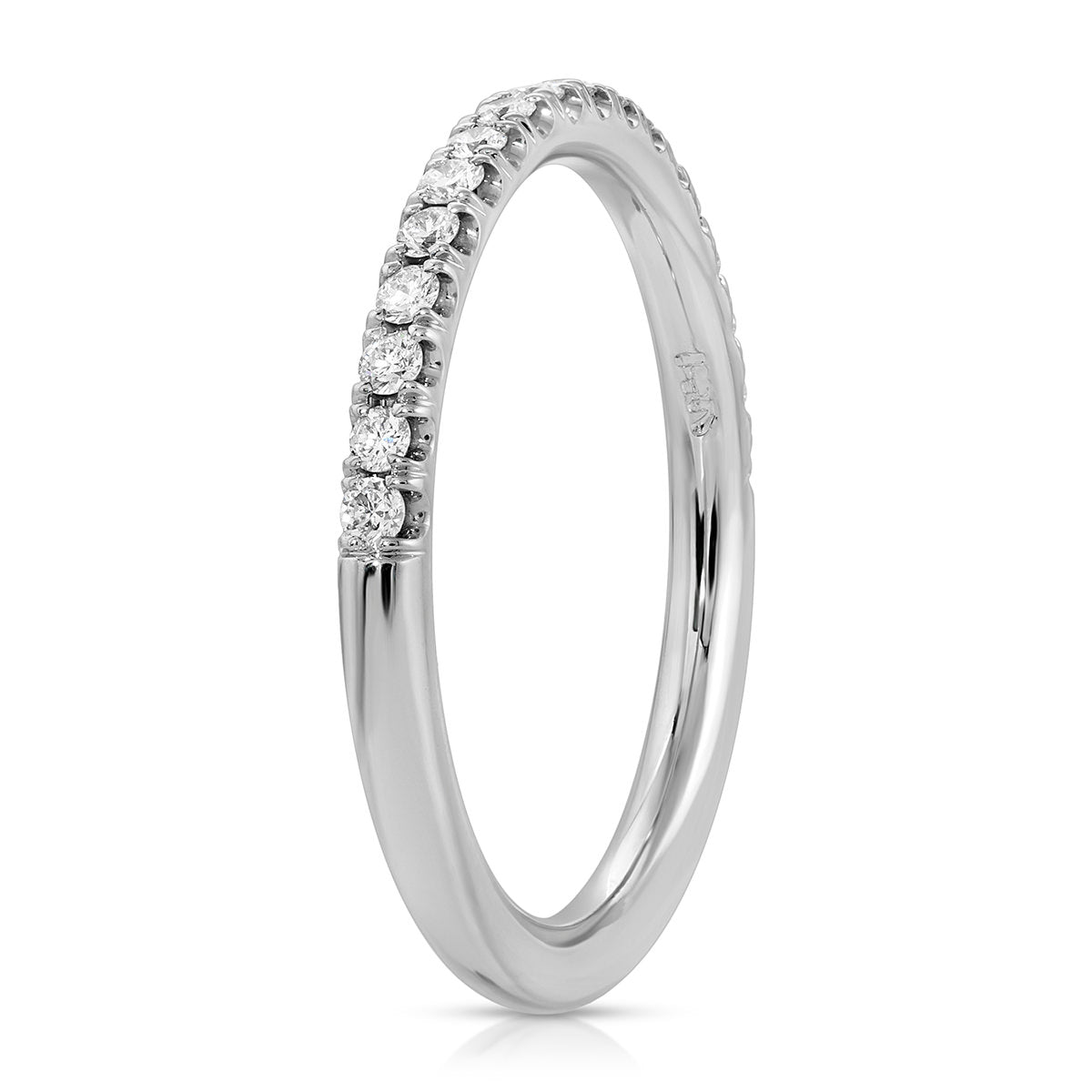 Medium Classic Pave Wedding Band in White Gold