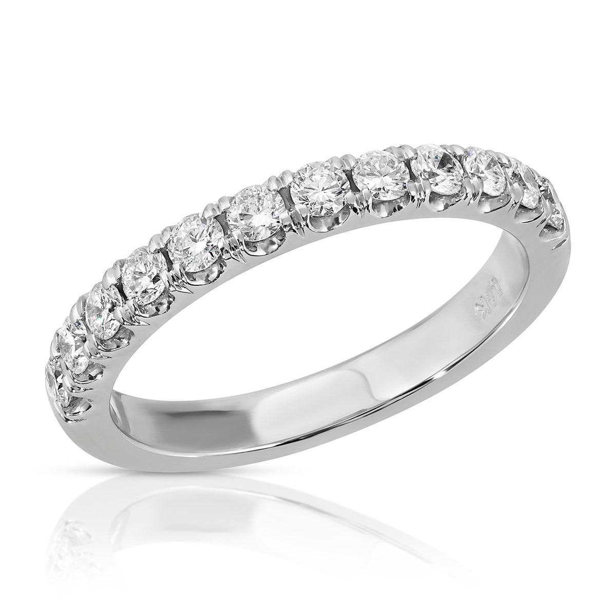 Grande Classic Pave Wedding Band in White Gold