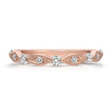 Floating Diamonds Wedding Band in Rose Gold