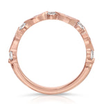 Floating Diamonds Wedding Band in Rose Gold