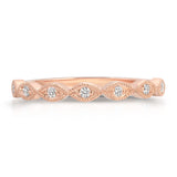 Medium Marquise Filigree Wedding Band in Rose Gold