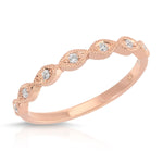 Medium Marquise Filigree Wedding Band in Rose Gold