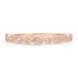 Medium Vintage Filigree Wedding Band in Rose Gold