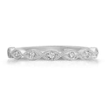 Medium Marquise Filigree Wedding Band in White Gold