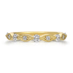 Floating Diamonds Wedding Band in Yellow Gold