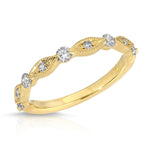 Floating Diamonds Wedding Band in Yellow Gold