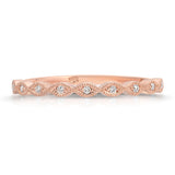 Petit Marquise Filigree Wedding Band in Rose Gold