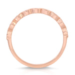 Petit Marquise Filigree Wedding Band in Rose Gold