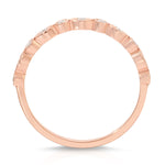 Petit Vintage Filigree Wedding Band in Rose Gold