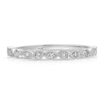 Petit Vintage Filigree Wedding Band in White Gold