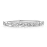 Petit Vintage Filigree Wedding Band in White Gold