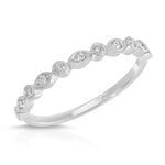 Petit Vintage Filigree Wedding Band in White Gold