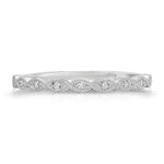 Petit Marquise Filigree Wedding Band in White Gold