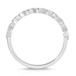 Petit Marquise Filigree Wedding Band in White Gold