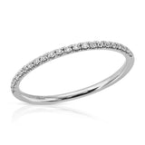 Petit Classic Pave Wedding Band in White Gold