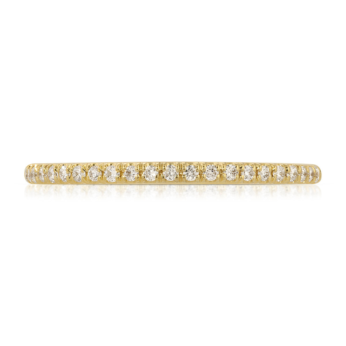 Petit Classic Pave Wedding Band in Yellow Gold