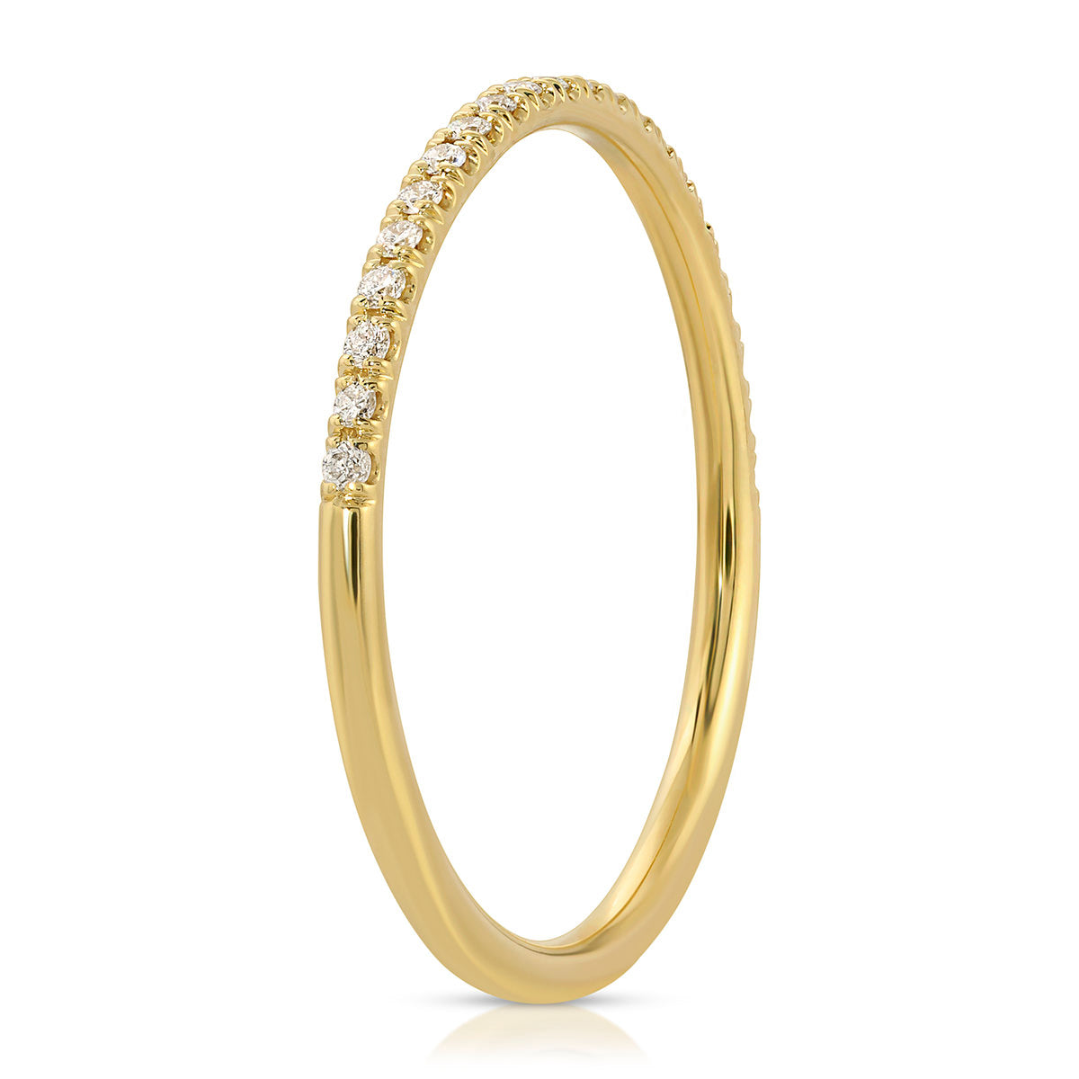 Petit Classic Pave Wedding Band in Yellow Gold