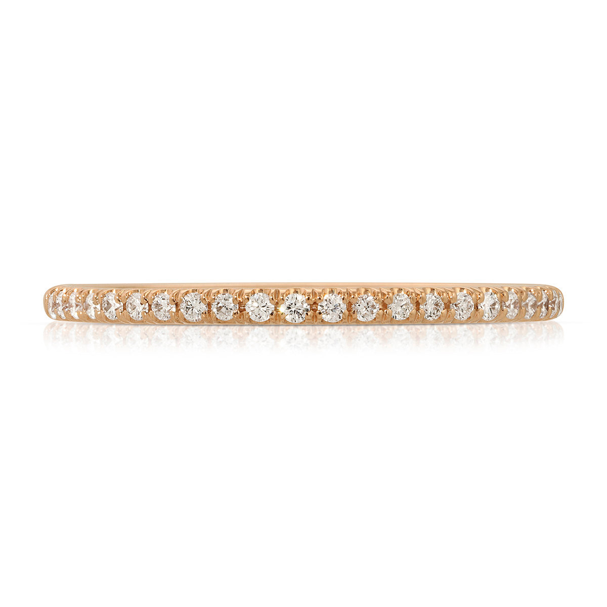 Petit Classic Pave Wedding Band in Rose Gold