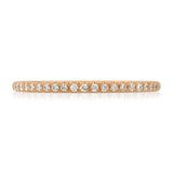 Petit Classic Pave Wedding Band in Rose Gold